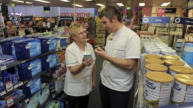 At the Erindale Pharmacy, pharmacist Luke Peacock with business manager Beth Berry. The pharmacy has won an award for supporting reservists.