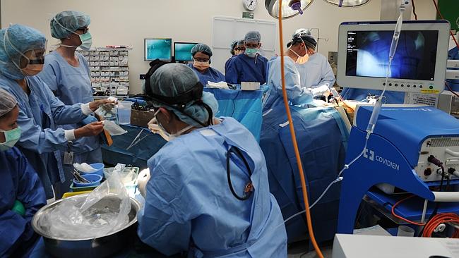 The surgical procedure to remove and transplant six kidneys in full swing. Picture: Ellen