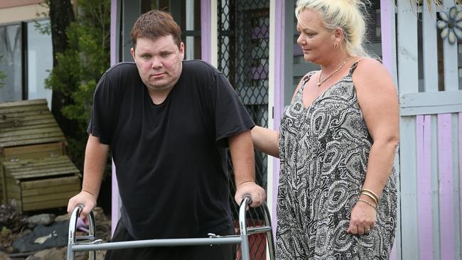 Tyrone Bowd with his mother Tanya Bowd.