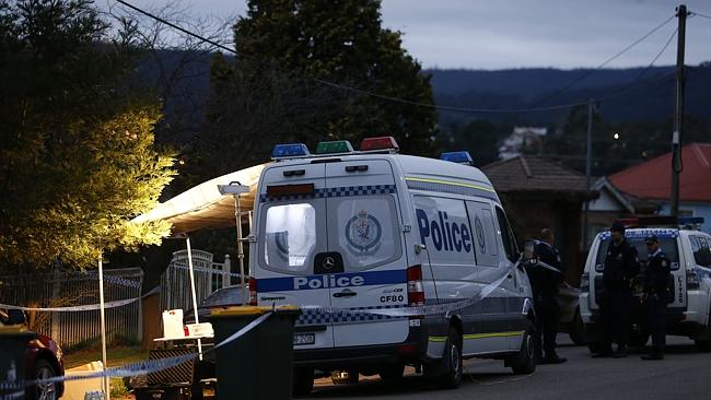 Police at the scene in Lithgow / Picture: Tim Hunter