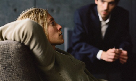 Young woman on a psychiatrist's couch