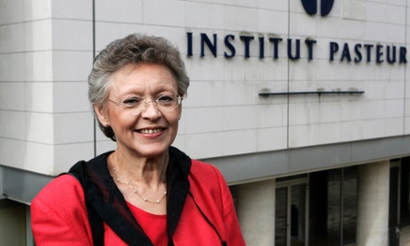 Barre-Sinoussi, outside the Pasteur Institute in Paris after she was announced as joint recipient of the Nobel Prize in medicine in 2008.