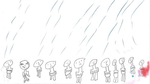 Sad drawings from kids in detention to go with Sarah Whyte's story for July 2, 2014. Previously unpublished. Supplied.