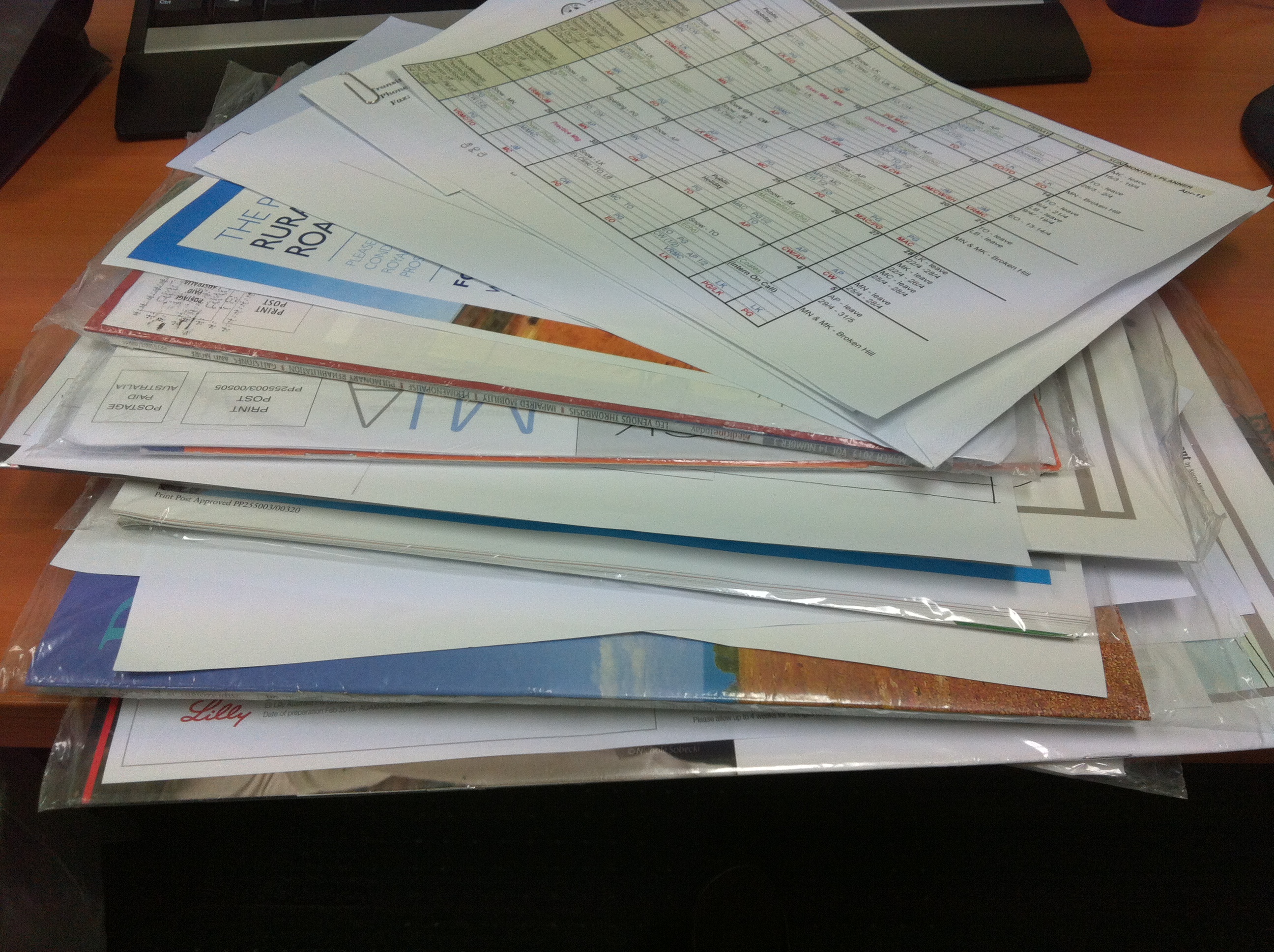 One morning's pile of papers in GP