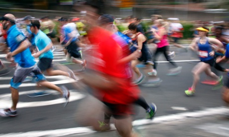 Runners at the start of the 44th annual City2Surf fun run in Sydney