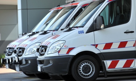 Ambulances outside an ED in Melbourne