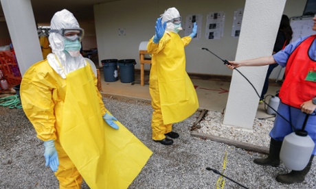 A Centers for Disease Control and Prevention training session for healthcare workers treating Ebola virus victims.