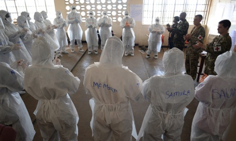 An Ebola care training course at the University of Seirra Leone’s faculty of nursing, Freetown.