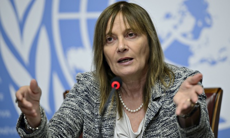 Marie-Paule Kieny speaks during a press conference in Geneva, Switzerland