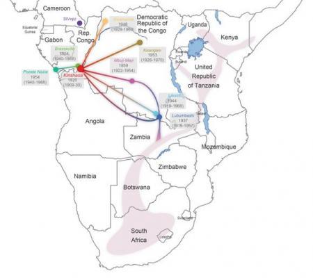 HIV very quickly spread across the DRC, traveling with people along railways and waterways to reach Mbuji-Mayi and Lubumbashi in the extreme South and Kisangani in the far North by the end of the 1930s and early 1950s, the researchers found.