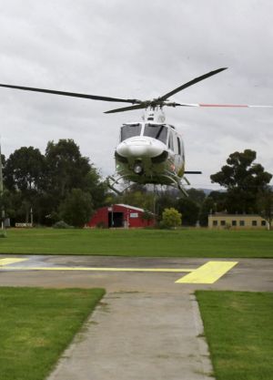 Saftey NETS: A NETS chopper lands at central-west NSW's Mudgee Hospital.