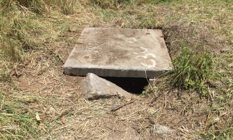 Drain in Quakers Hill where the baby was found on Sunday.