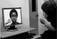 Pictured above is the "Enfacement Illusion" in which Participants viewed the face of a racial outgroup member being stimulated in synchrony with their own to induce a sense of ownership over the observed face