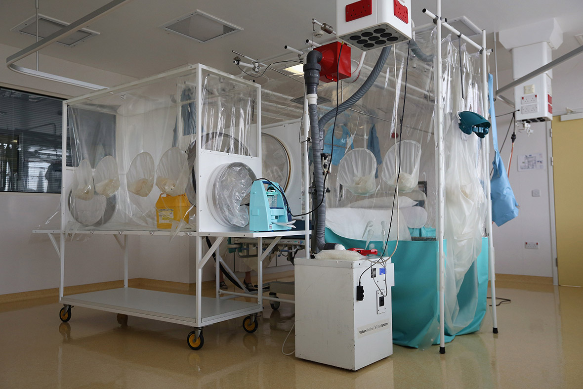 Pictured above is a High Level Isolation Unit at the Royal Free Hospital .