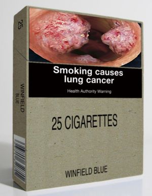 An example of the plain packaging designed for cigarettes sold in Australia.