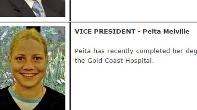 Screen Grabs from Gold Coast Drug Council Inc web page, with Peita Melville as Vice Presi