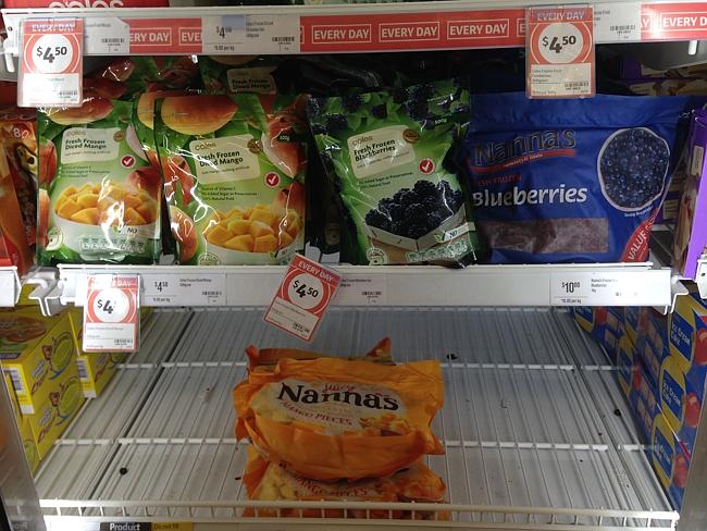 Recalled ... The frozen fruit department at Coles Nuetral Bay. Nanna's Mixed Berries have