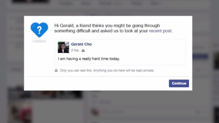 Facebook reaching out to users who might be suicidal