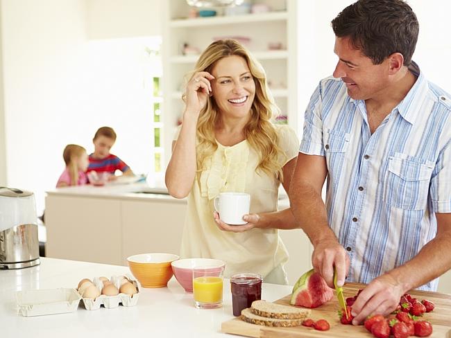 Don’t have food visible on work surfaces, and serve fruits and vegetables first.