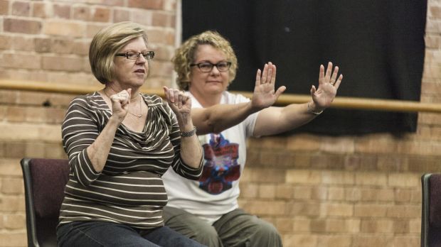 Dance for Parkinson's participant Madonna Brady (right) with a fellow dancer.