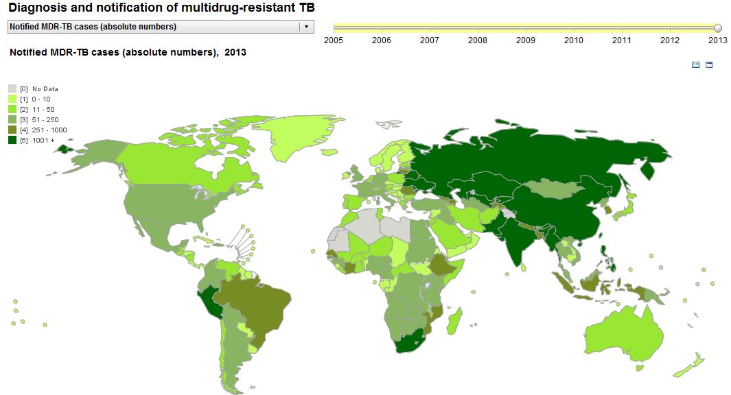 Global prevalence of drug-resistant TB.