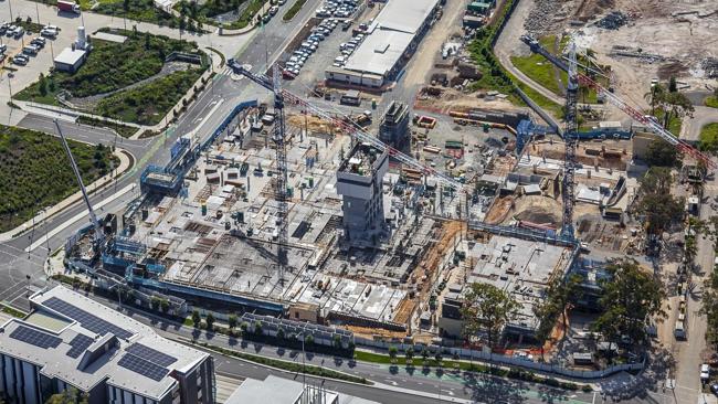 Aerial pictures of the Gold Coast Private Hospital currently under construction.