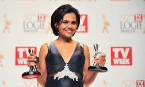 Miranda Tapsell with her Logies.