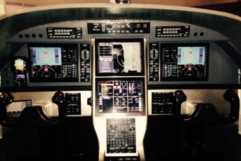 A close shot of the dashboard inside an RFDS plane. 