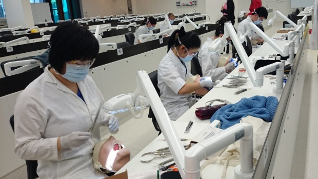 Students at the University of Queensland Oral Health Centre in Herston.