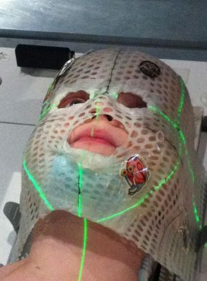 Seth Sleep undergoes radiation treatment.