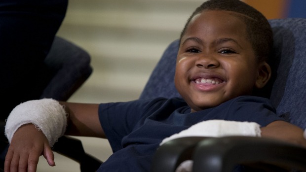 Boy, 8, becomes the world’s first paediatric double hand transplant recipient