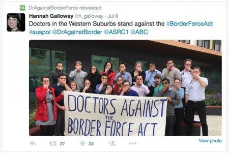 As the pictures show, the Border Force Act has opened a new health front for the Government