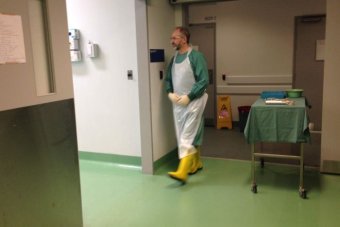 Victorian Institute of Forensic Medicine staff act out for tissue donation