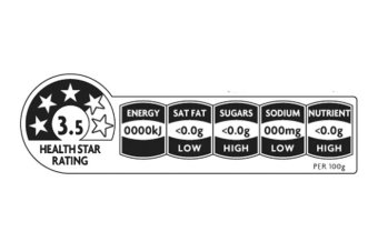 An example of the Government's health star rating device, which is voluntarily applied to food packaging