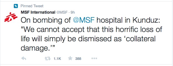 US attack on MSF hospital “a grave violation of international humanitarian law”