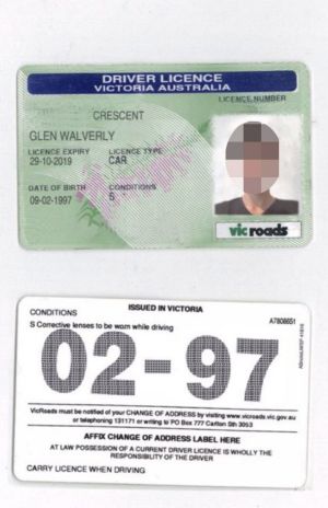 A counterfeit driving licence obtained from an overseas web site.