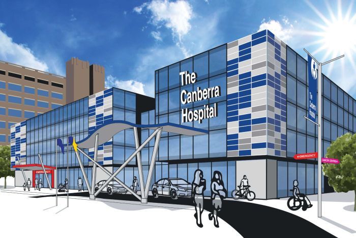 Photo: An artist's impression of the proposed hospital building. (Supplied: Canberra Liberals )