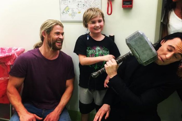 Thor and Loki delight kids at Brisbane’s Lady Cilento Hospital